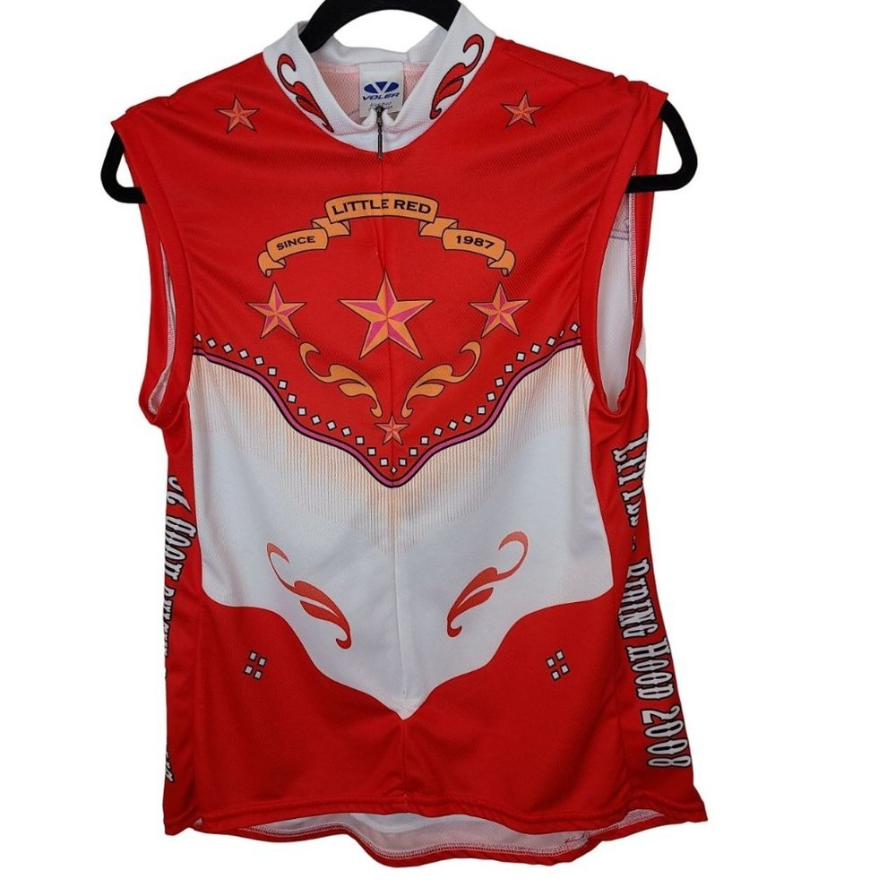 Voler Womens XL Red White Little Red Riding Hood Front Zip Cycling Jersey